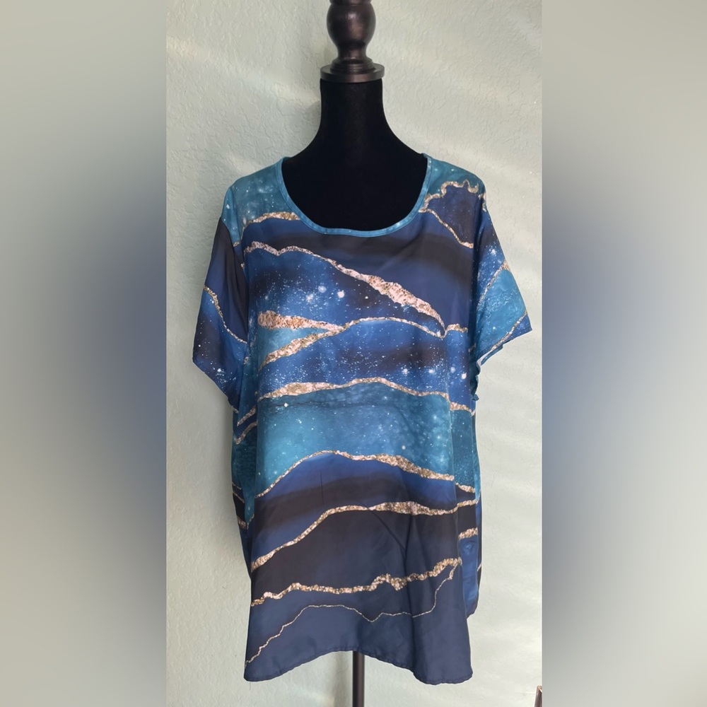 Blue and Gold Women's Top